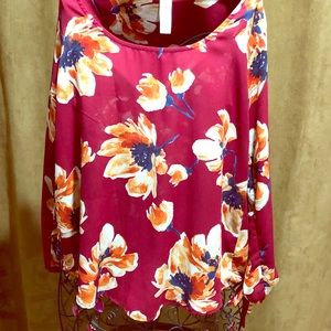 Poppy print designer blouse